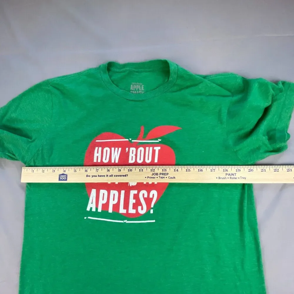 Apple Mens How Bout Them Apples Graphic T-Shirt Heather Green Short Sleeve L